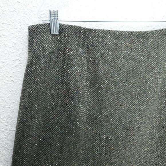 TRIONA Women's Size 100% Pure New Wool Chevron Suit Blazer Skirt Set - Picture 11 of 16